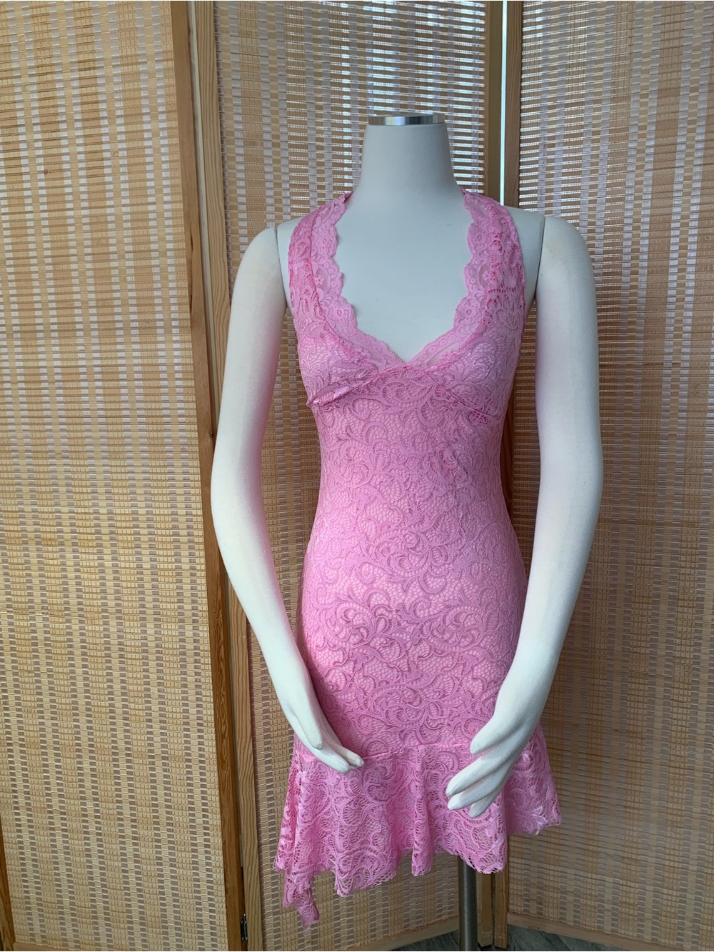 I.AM.GIA Lace Halter Midi Dress in Soft Pink